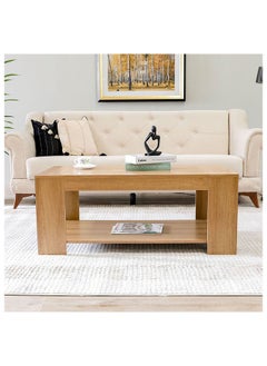 DANUBE HOME Kairo Coffee Table Multi Functional Living Room Desk Space Saving Center Table Furniture For Home Living Room L 110 x W 54 x H 45 cm Almond  - Image 1