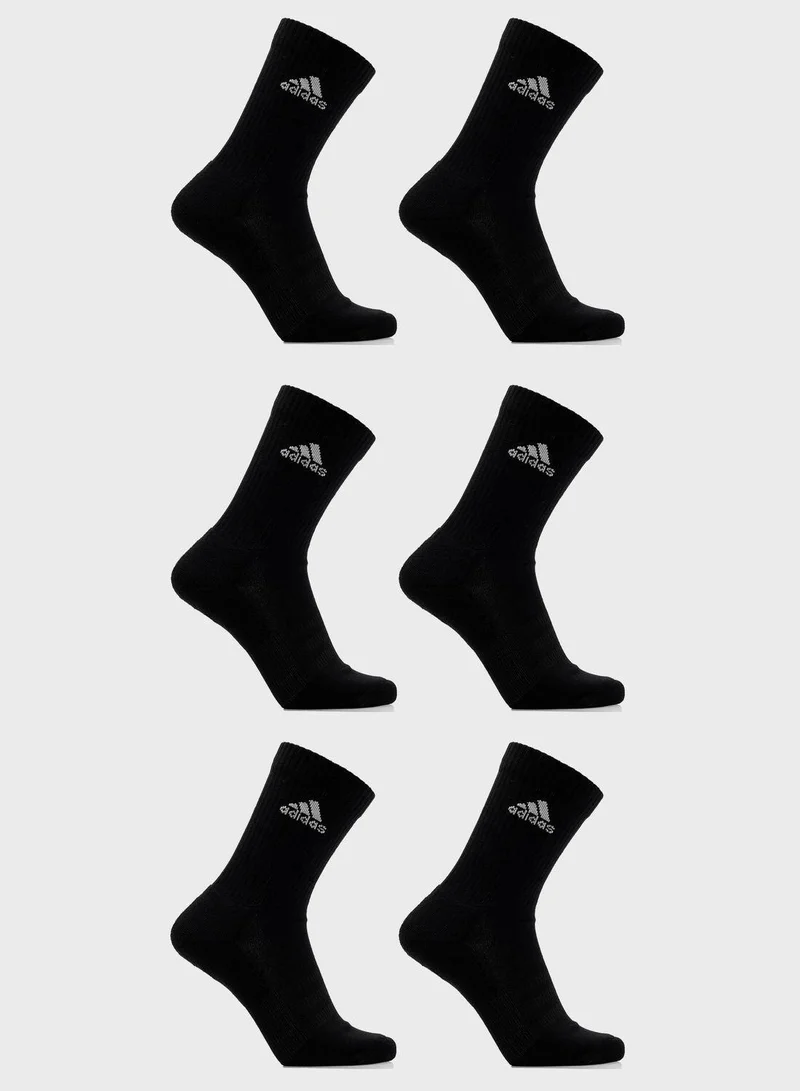 Adidas C Spw Crw 6P Black Training Socks For Unisex 5.5K - 7K