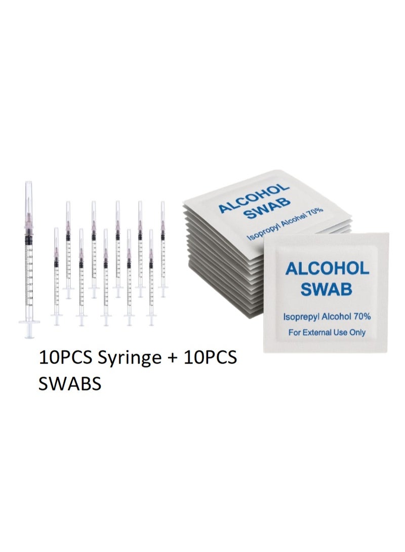 1ml (1cc) Syringe 27G Luer Slip with Alcohol Swab – Sterile Disposable Pack