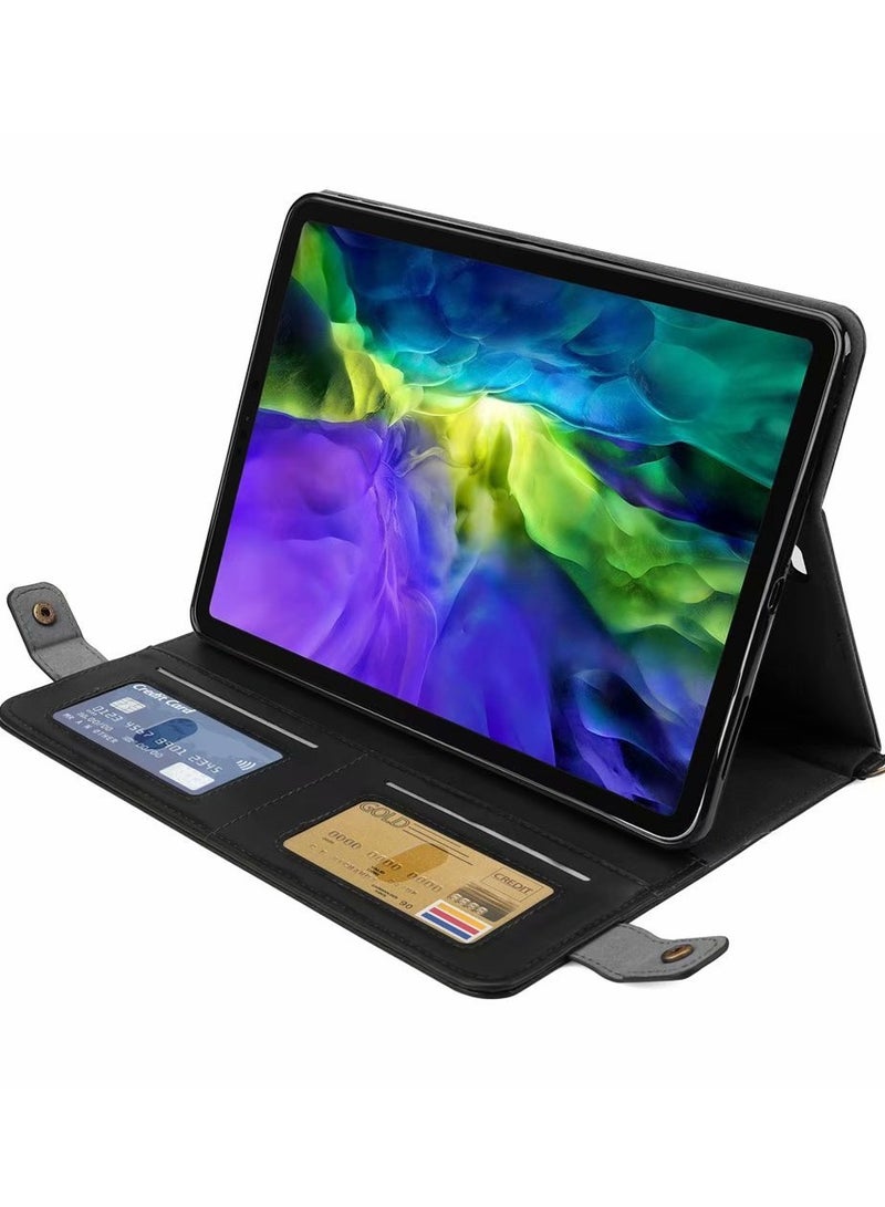 iPad Pro 11 Case with Shoulder Strap and Hand Band, PU Leather Shoulder Bag Envelope Wallet Cover with Card Holder Cash Pocket Pencil Holder for iPad Pro 11  - Image 4