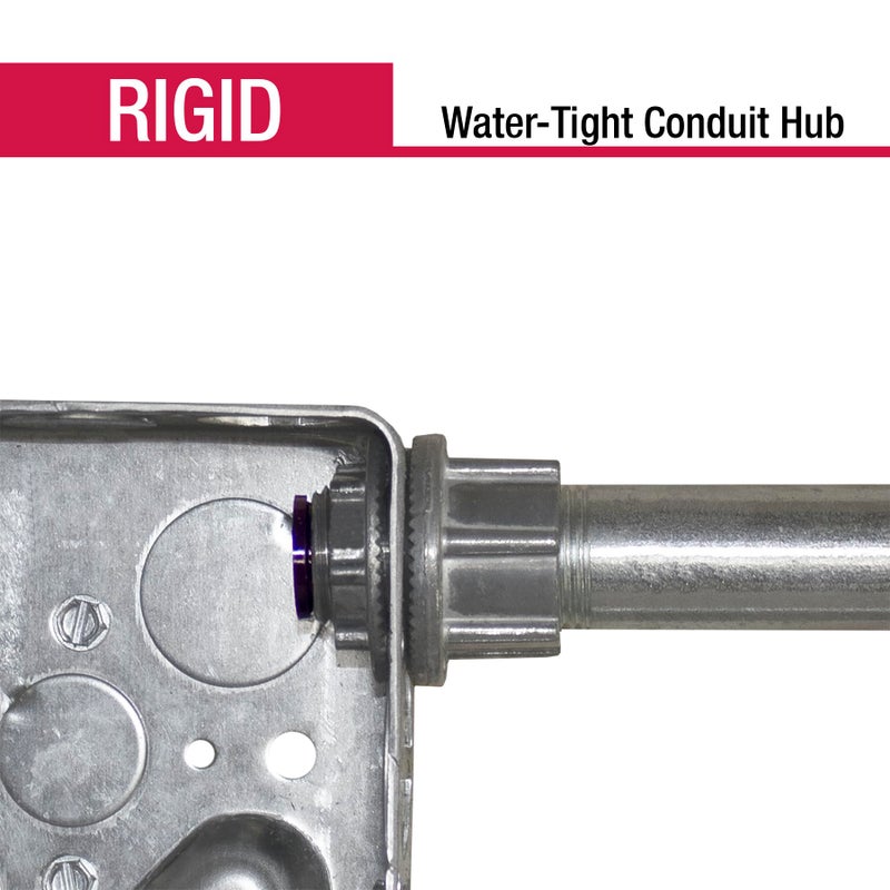 Sigma Electric Sigma Engineered Solutions Proconnex 44070 Rigid Watertight Hub 1/2-Inch Conduit Fitting, 2-Pack, Gray - Image 4