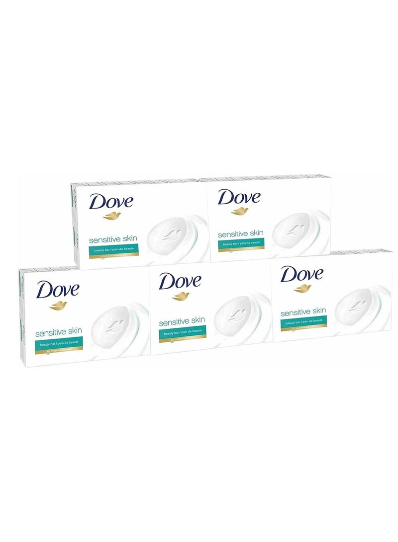 دوف صابون دوف للبشرة الحساسة بدون رائحة، 106 غرام، عبوة من 5 قطع (للبشرة الحساسة)