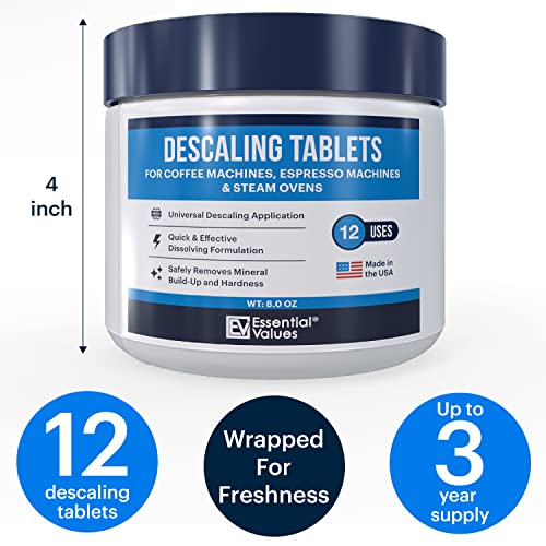 Essential Values Descaling Tablets (12 Count/Up to 12 Uses) for Jura, Miele, Bosch, Tassimo Espresso Machines and Miele Steam Ovens (1 Pack) - Image 5