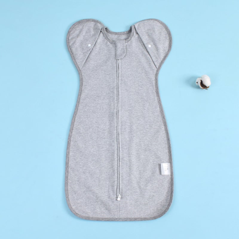 Baby Sleeping Bag Baby Swaddling Towel Newborn Baby Wrap Anti-Scare Stretch Sleeve Towel Baby Surrender Style B- 095 Grey