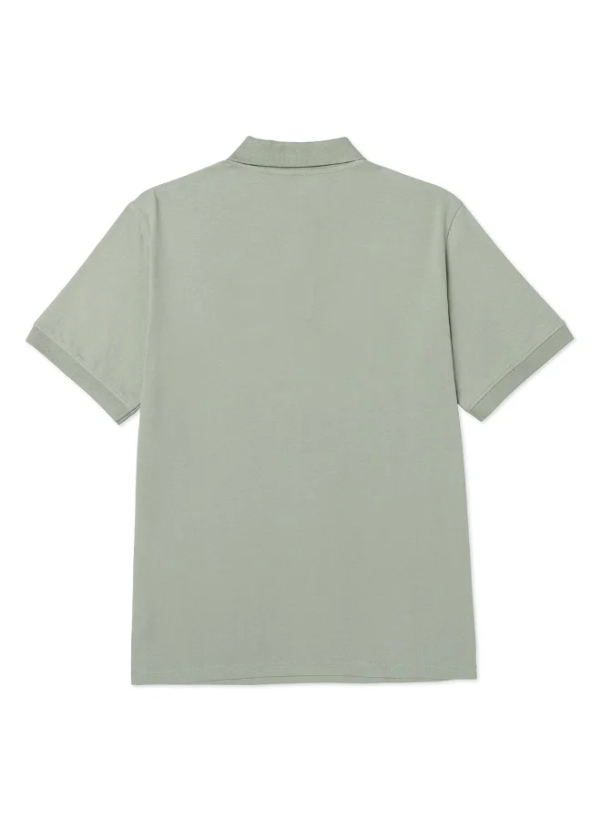 Caterpillar CAT Men’s Jersey Logo Polo T Shirt – 100% Cotton Peached Fabric – Split Droptail Hem – High‑Density Chest Print