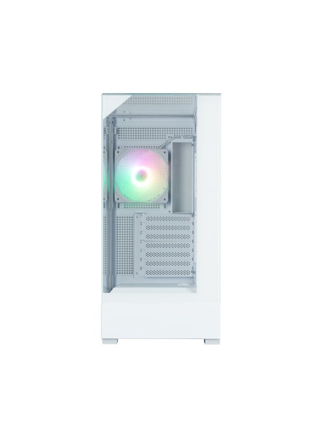 زالمان هيكل كمبيوتر ألعاب بانورامي متوسط الحجم ZALMAN P40 PRISM أبيض ATX مع لوحين زجاجيين مقويين و 4 مراوح ARGB - Image 4