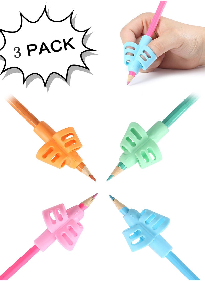 Daytoyz - Pencil Grips for Kids Handwriting, 3 Pack with 3 Clips, Pencil Grips, Pencil Grips for Handwriting, Pencil Grippers for Kids, Pencil Holder for Kids, Pen Grip, Kids Pencil Grips - Image 1