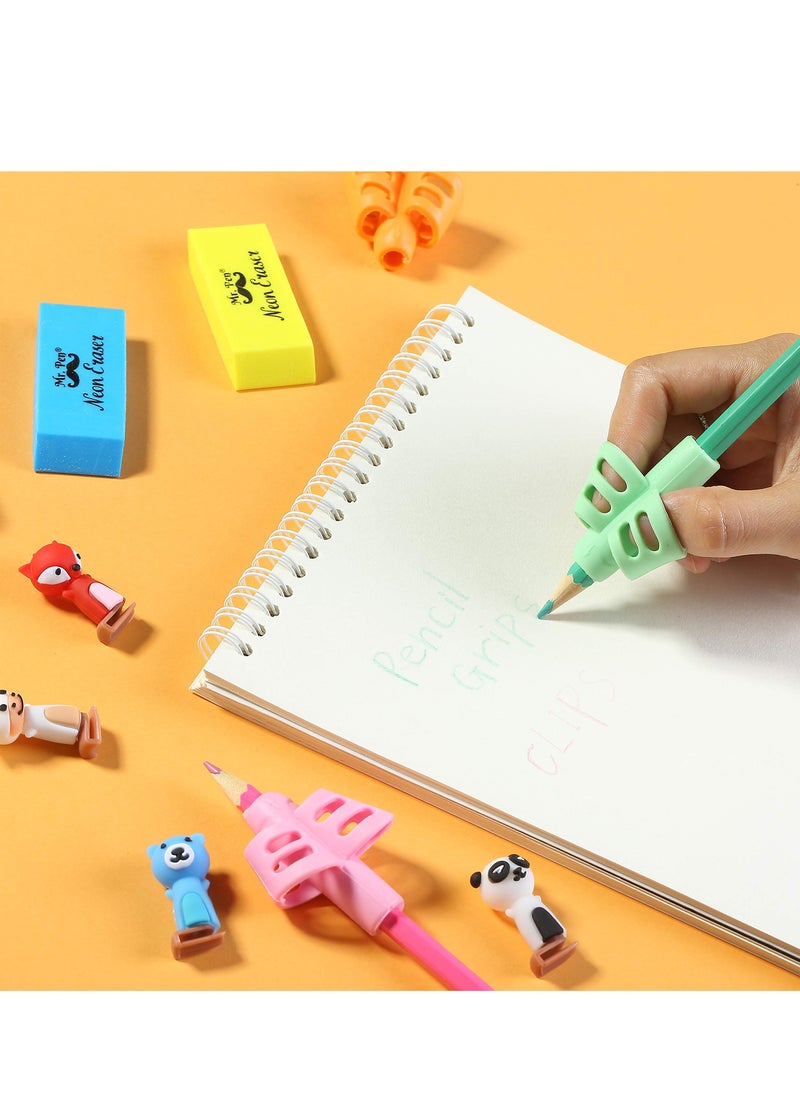 Daytoyz - Pencil Grips for Kids Handwriting, 3 Pack with 3 Clips, Pencil Grips, Pencil Grips for Handwriting, Pencil Grippers for Kids, Pencil Holder for Kids, Pen Grip, Kids Pencil Grips - Image 1