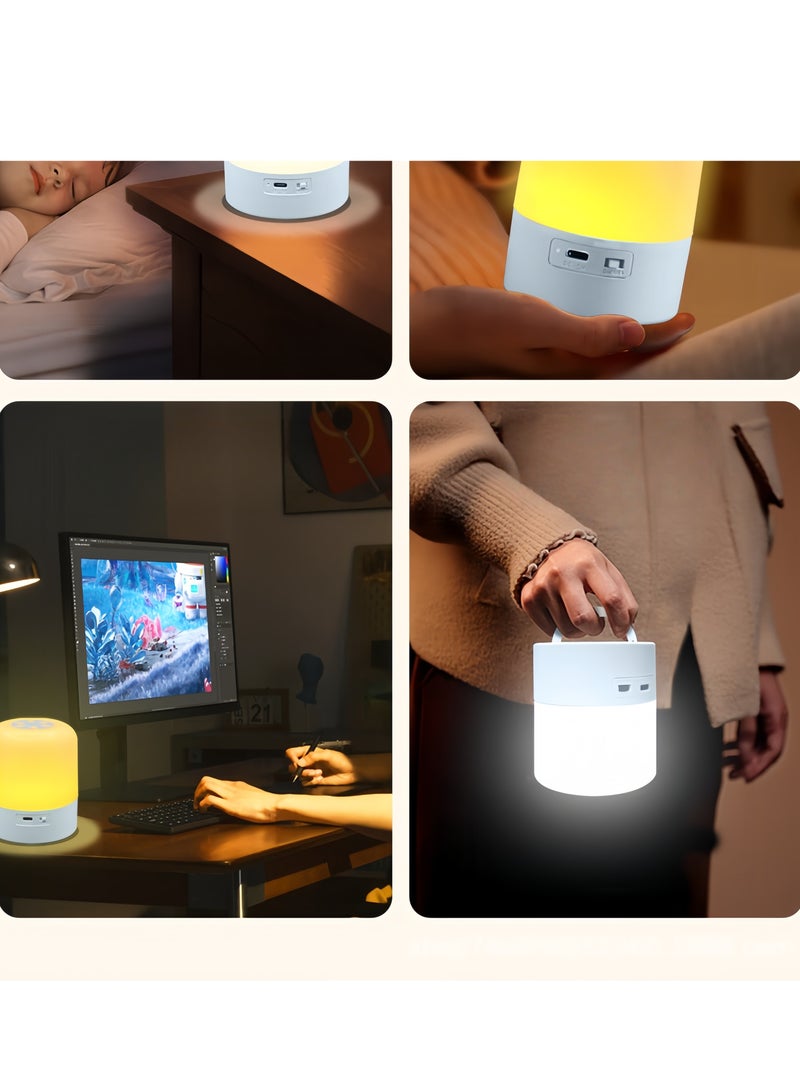 Rechargeable Touch LED Night Light Bedside Lamp for Getting Up at Night Dormitory Desk Lamp Ambient Light  3 Color Temperatures - Image 5