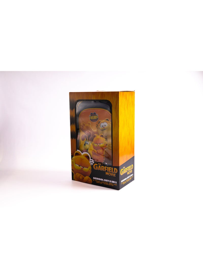 غارفيلد مجموعة عربة المدرسة مقاس 18 بوصة من جارفيلد مع حقيبة غداء ومقلمة وزجاجة مياه وصندوق غداء – أزرق داكن - Image 3