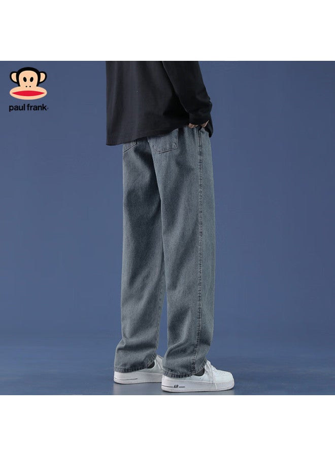 Paul Frank Men's Jeans, Spring American Trendy Casual Straight-leg Pants, Fashionable Versatile Trousers, 3xl, Dark Blue - Image 1