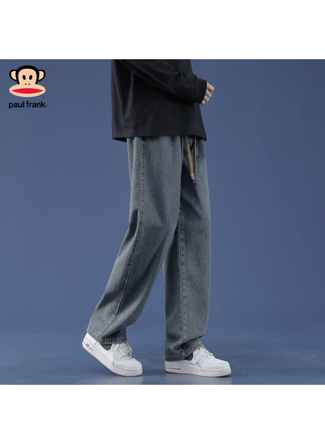 Paul Frank Men's Jeans, Spring American Trendy Casual Straight-leg Pants, Fashionable Versatile Trousers, 3xl, Dark Blue - Image 2