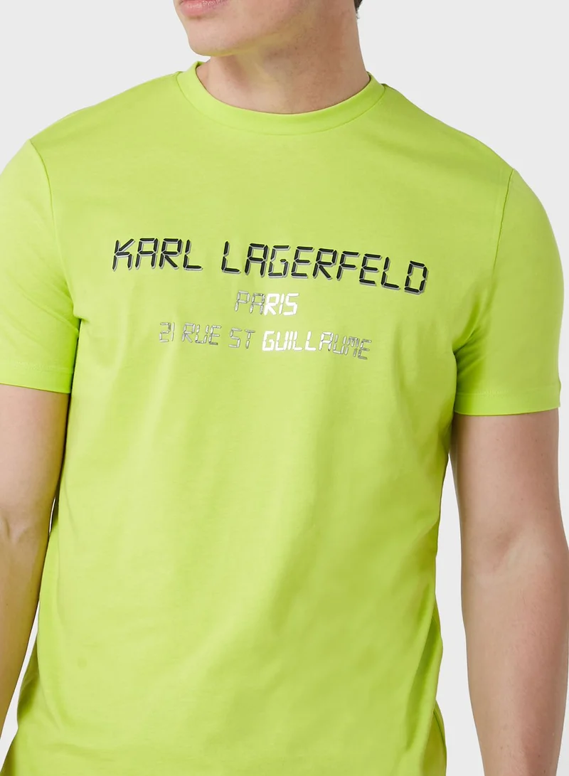 Karl Lagerfeld Printed Crew Neck T-Shirt