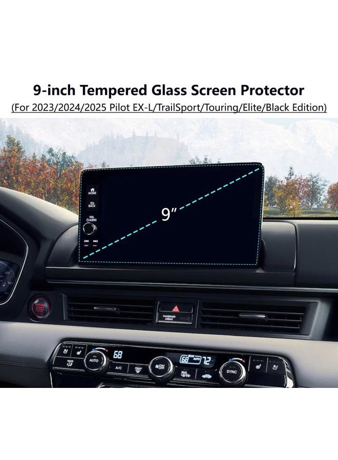 AZZIGO Tempered Glass Screen Protector For 2023 2024 2025 Honda Pilot (EX-L/TrailSport/Touring/Elite/Black Edition) 9 Inch Touchscreen Accessories HD - Image 2
