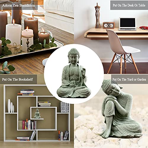 fazhongfa Mini Buddha Statue 4.7 Inch Natural Stone Handmade Buddha Sculptures Creative Zen Garden Aquarium Fish Tank Decorations Home Decor to Friend Family Mom Father as Gift (Meditation) - Image 4