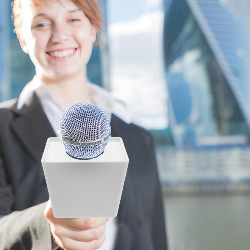 Portable Microphone Flag Station With Logo Box Lightweight Desktop Mic Stand For Reporters - Image 5