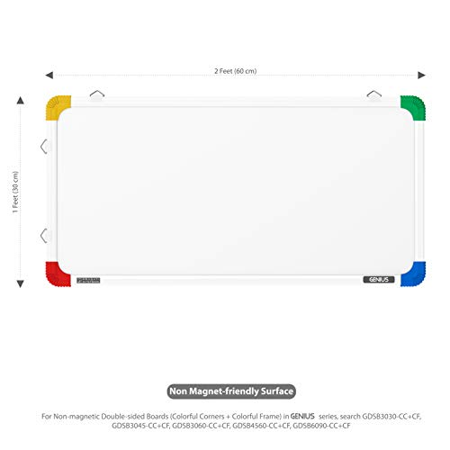Pragati Systems® Genius Non-Magnetic Double-Sided White Board and Chalk Board for Kids, Home & Kitchen | Compact & Convenient Dry Dual Purpose Writing Board | Extra Small Size 1x2 Feet (Pack of 1) - Image 2