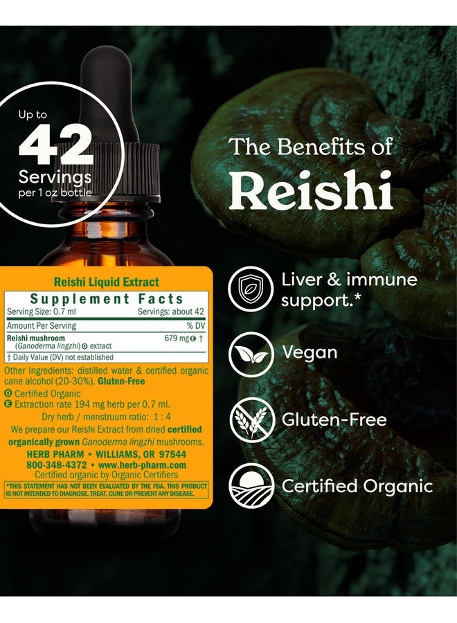 Herb Pharm Reishi Mushroom Extract Immune System Builder - 1 Ounce - Image 2