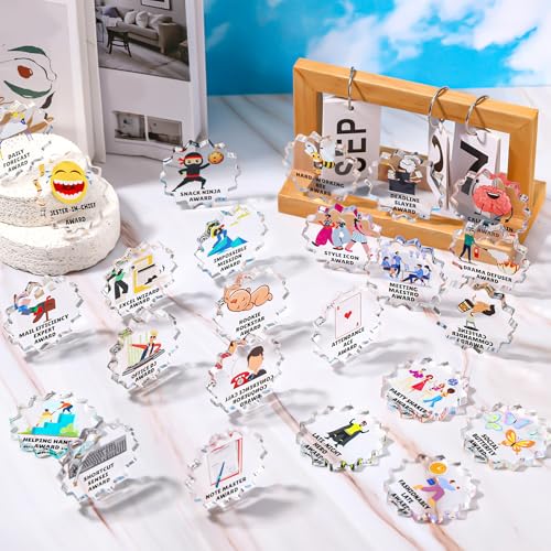 Chunful 24 Pcs Funny Employee Appreciation Awards Gifts Bulk Little Clear Acrylic Reward Colleagues Medallions Motivational Trophy Gifts for Employee Coworker Staff Teacher Nurse Office Team - Image 3