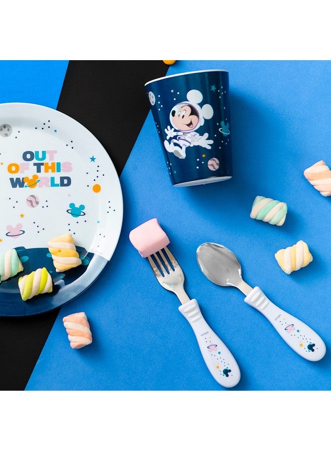 Zak Designs Disney Mickey Mouse Kids Dinnerware Set Includes Plate, Bowl, Tumbler and Utensil Tableware, Made of Non-BPA Durable Material and Perfect for Kids (5 Piece Set, Space, Non-BPA) - Image 3