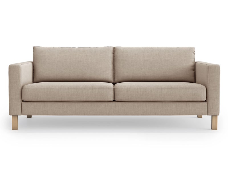 MASTERS OF COVERS Snug Fit Karlstad 3 Seat Not 2 Seat Sofa Cover Slipcover for The IKEA Karlstad Three Seat Slipcover ReplacementKhakiLength80