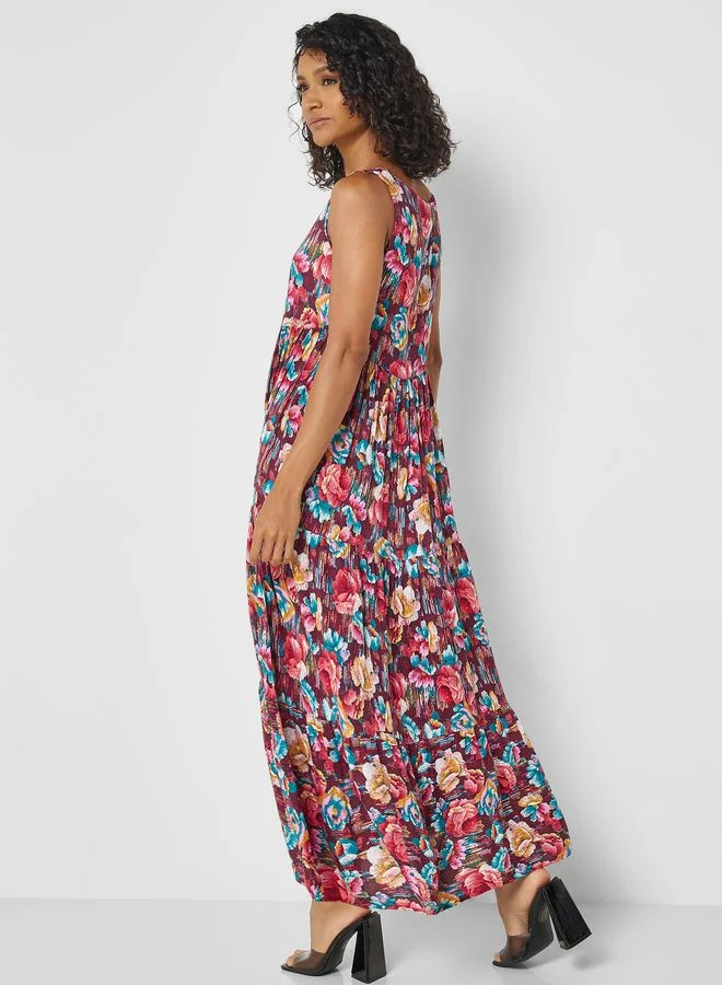 JUNE Floral Tiered Dress