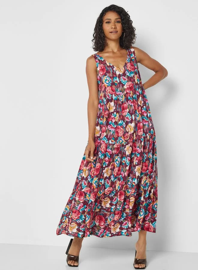 JUNE Floral Tiered Dress