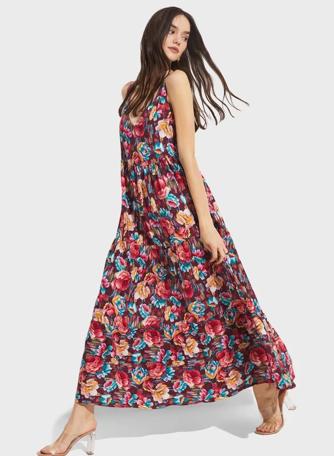 JUNE Floral Tiered Dress
