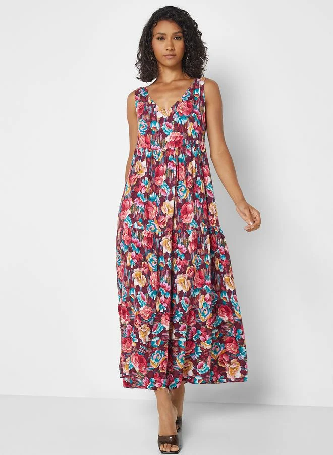 JUNE Floral Tiered Dress