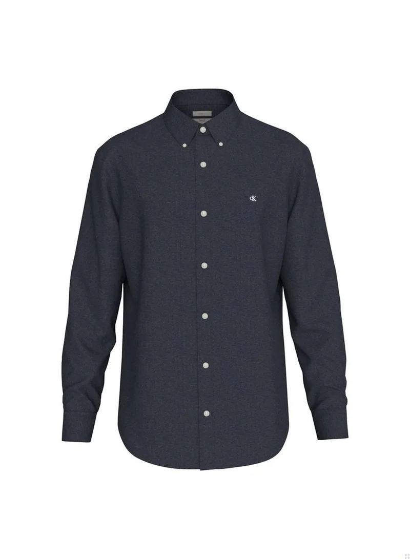 Calvin Klein Jeans Dark Sapphire Oxford Cotton Button-Down Shirt for Men | Best Price UAE