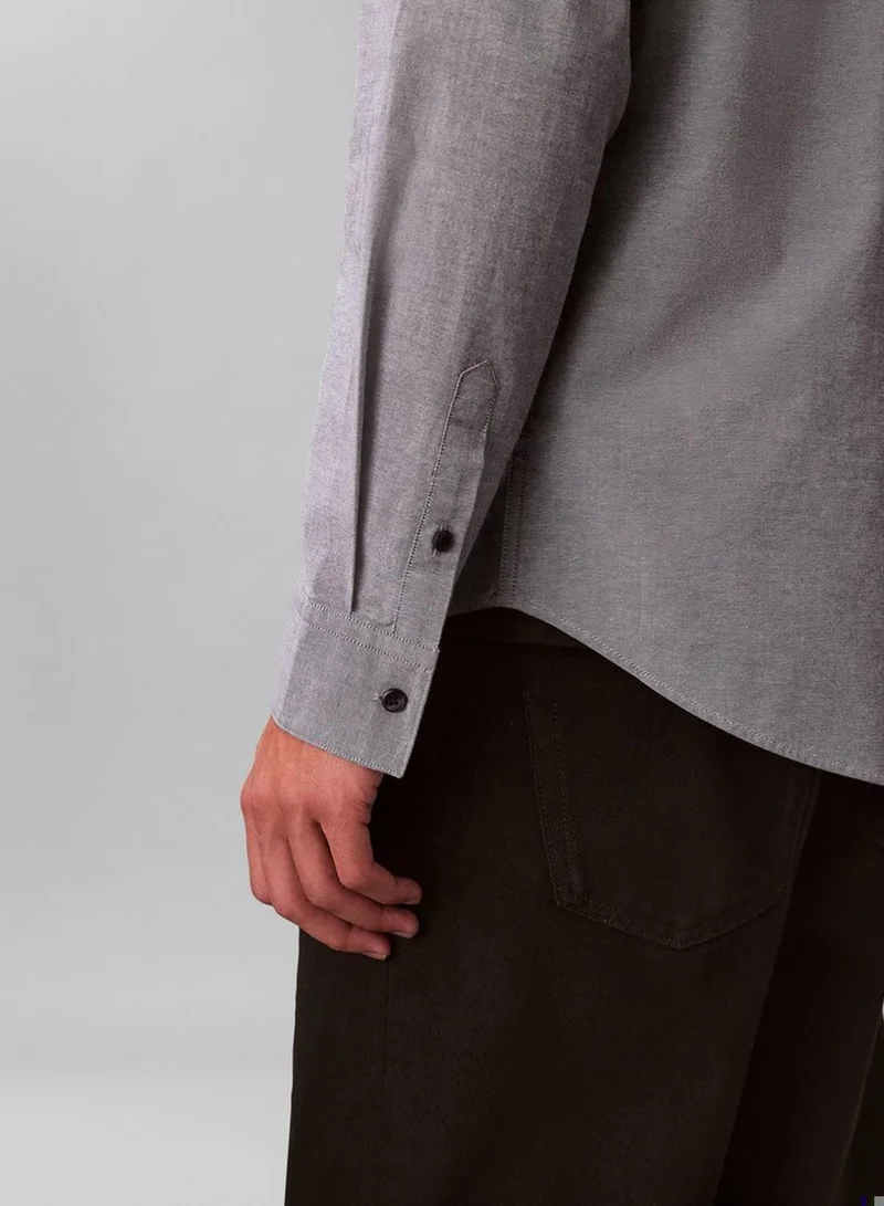 Calvin Klein Jeans Dark Sapphire Oxford Cotton Button-Down Shirt for Men | Best Price UAE