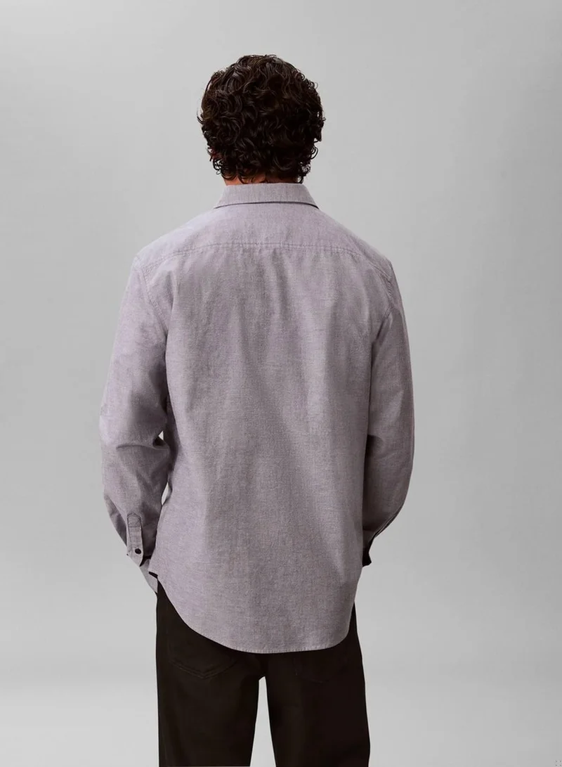 Calvin Klein Jeans Dark Sapphire Oxford Cotton Button-Down Shirt for Men | Best Price UAE