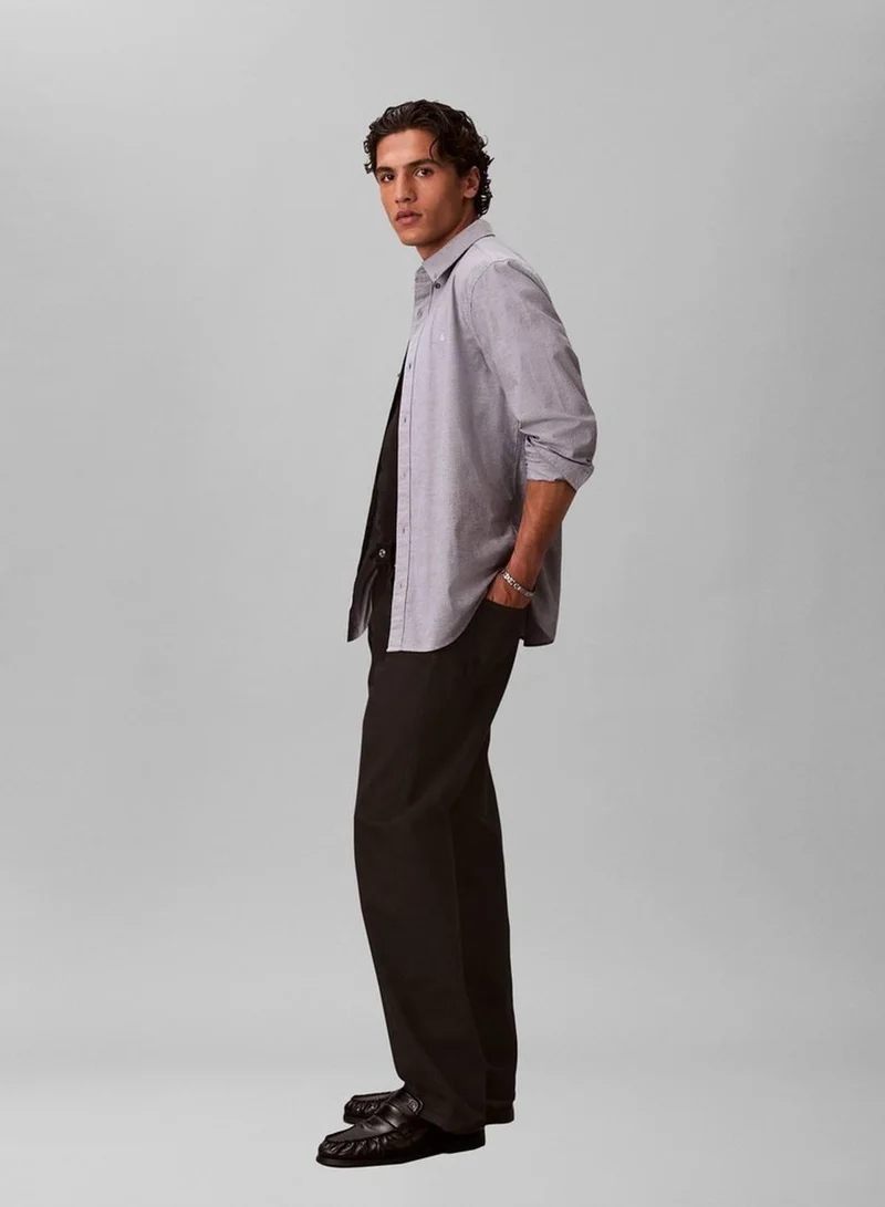 Calvin Klein Jeans Dark Sapphire Oxford Cotton Button-Down Shirt for Men | Best Price UAE