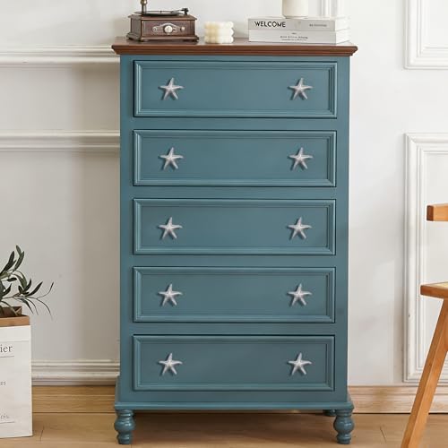 KYIEN 6Pcs Nautical Beach Sea Style Themed Starfish Shape Cabinet Knobs Furniture Decorative Pulls Drawer Knobs Dresser Handles Cabinet Decoration Pulls - Image 3