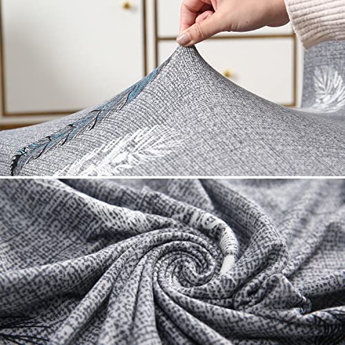 HOKIPO Polyester Blend Stretchable Dining Table Chair Cover Set of 2 Seat Protector Slipcovers (AR-4073-D12*2),Grey - Image 4