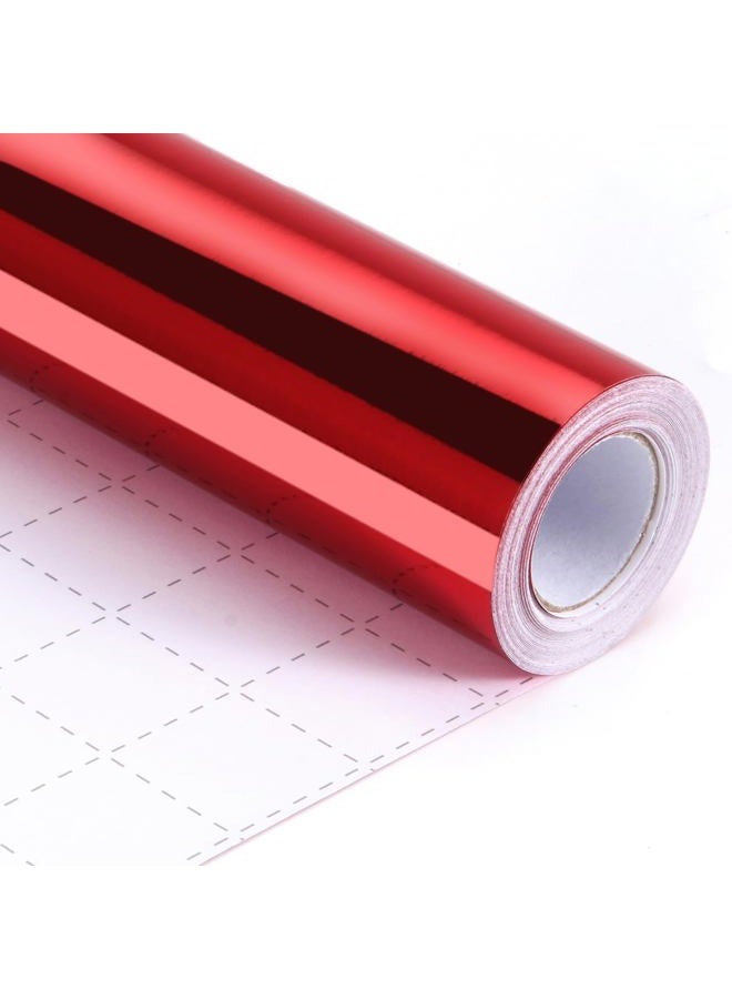 Donyang Red Wrapping Paper, 17inch x 33ft Solid Color Metallic Lustre Paper, Red Gift Wrapping Paper Roll with Grid Cutting Lines for Mothers Day, Wedding, Bridal Shower, Valentines Day, Christmas, Birthday - Image 1