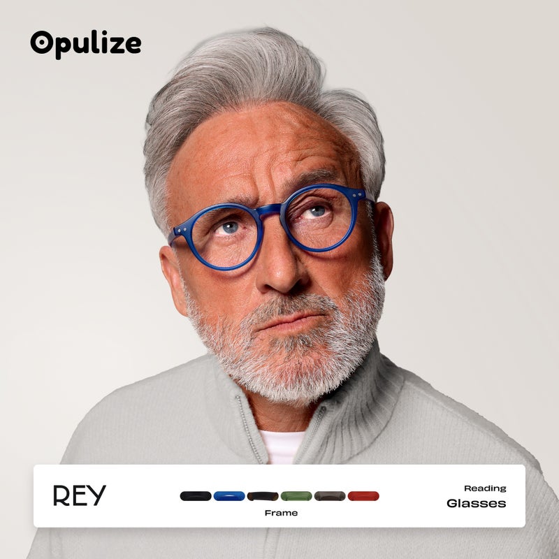 OPULIZE REY Reading Glasses for Women Men, Retro Round Frame with Spring Hinges, Matte Blue, Green, Red +1.00 (Pack of 3) - Image 3