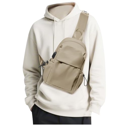SEAFEW Brown Sling Crossbody Bag for Men Women Tactical Backpack Shoulder Daypack Mini AntiTheft Cross Body Motorcycle Chest Bags Small One Strap Fanny Back Pack for Casual Travel Hiking Sport Gym - Image 1