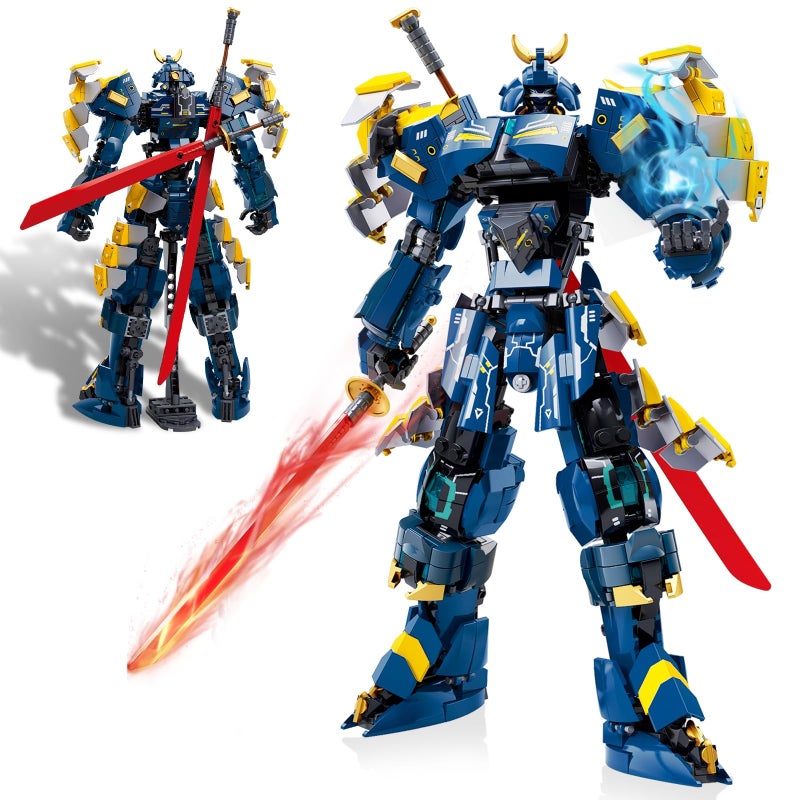 HIGH GODO Samurai Mech Warrior Building Set Double Swords Armor Robot Openable Cockpits Model Kit Ideas City Justice Hero Soldier Ninja Gift for Adults Teens 14 765PCS - Image 3