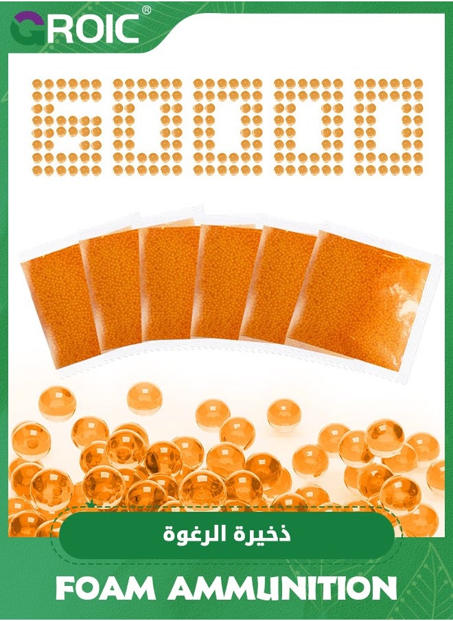 GROIC - Water Bullets Beads Refill Ammo (7-8mm 6 pack-10,000 Per Pack)–Water Balls Beads for Water Blaster Gun Toys, Non-Toxic Water-Based Balls Bullet(60000 Beads),Kids Tactile Sensory Toys - Image 1