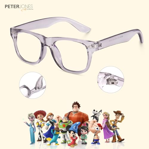 Peter Jones Kids Optical Eyeglasses for Boys and Girls | Full Rim Square | Age 6-12 years | Grey Transparentr | 8132GT - Image 3