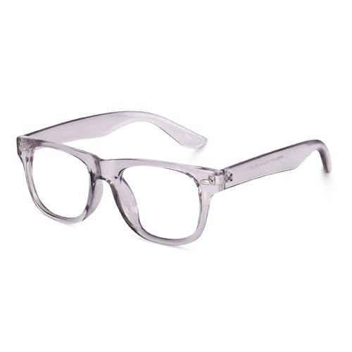Peter Jones Kids Optical Eyeglasses for Boys and Girls | Full Rim Square | Age 6-12 years | Grey Transparentr | 8132GT - Image 1