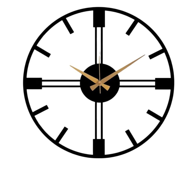 Reyoj Metal Wall Clock Large Metal Wall Clock for Metal Wall Ornament Outdoor Wall Clock Home Decor Clocks and Gifts Laser Cut Clock Home Gifts 40 CM DA20