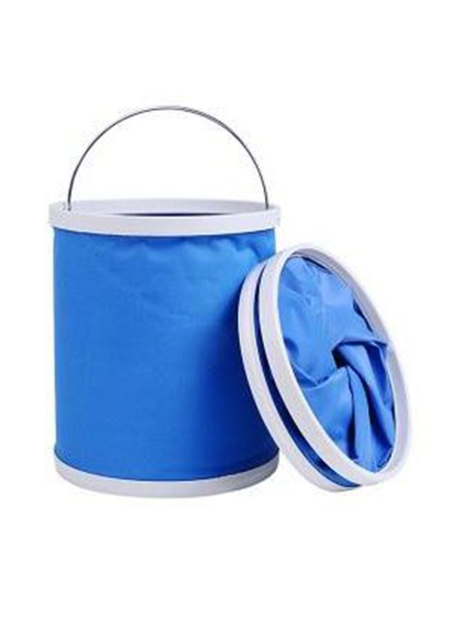 NIBEMINENT Portable Folding Car Wash Bucket Blue/White