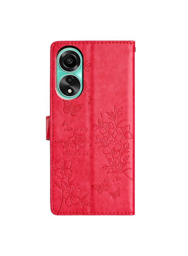 S-TOP Case For OPPO A58 4G Global Butterflies and Flowers Leather Phone Case - Image 3
