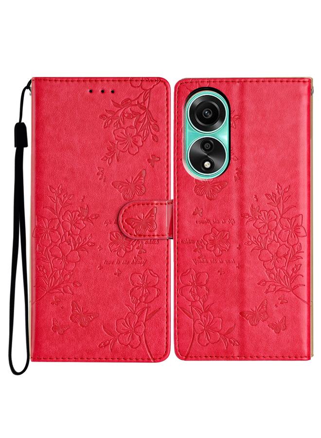 S-TOP Case For OPPO A58 4G Global Butterflies and Flowers Leather Phone Case - Image 1