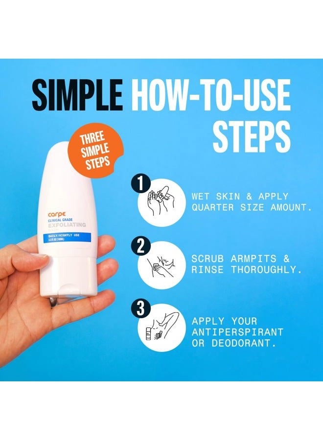 Carpe Exfoliating Underarm Scrub with Odor Protection, Underarm Exfoliator to Improve Deodorant Performance - Energizing Minty Fresh Smell - Armpit Scrub for Women and Men - Image 4