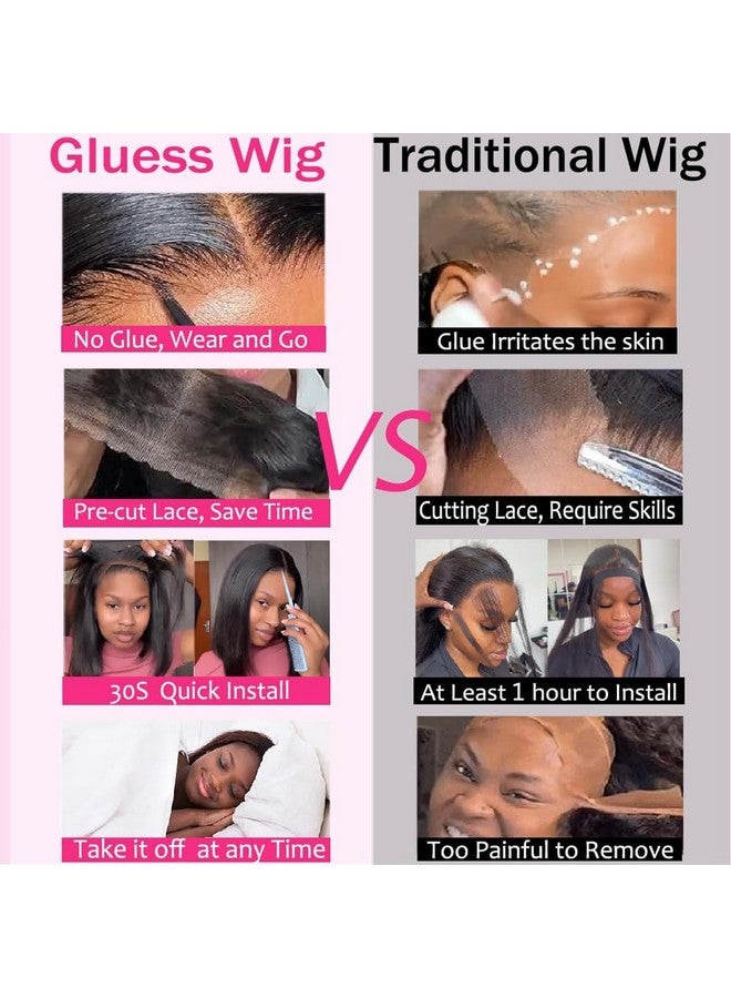 Nakkia Glueless Bob Wig Human Hair Pre Plucked Pre Cut 4X4 Hd Straight Lace Front Wigs Human Hair For Black Women No Glue Upgraded Wear And Go Glueless 150% Density (4X4 Glueless Bob Wig, 16 Inch) - Image 2