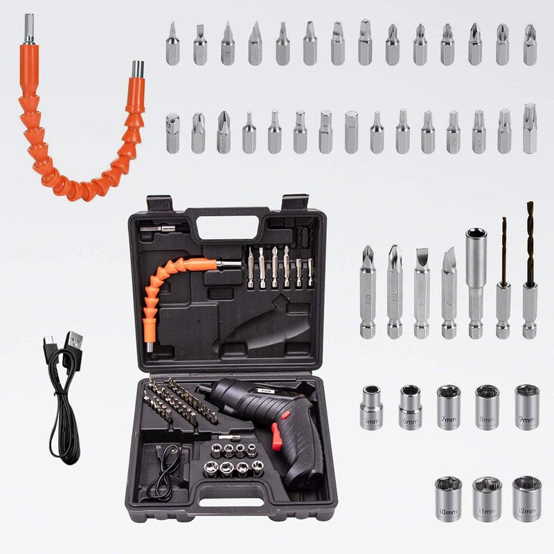RHYDON Cordless Screwdriver 36V Rechargeable Electric Screwdriver Includes 45Pcs Screw Bits Set 35Nm Power Screwdriver Perfect for Furniture Assembly Home DIY Project - Image 4