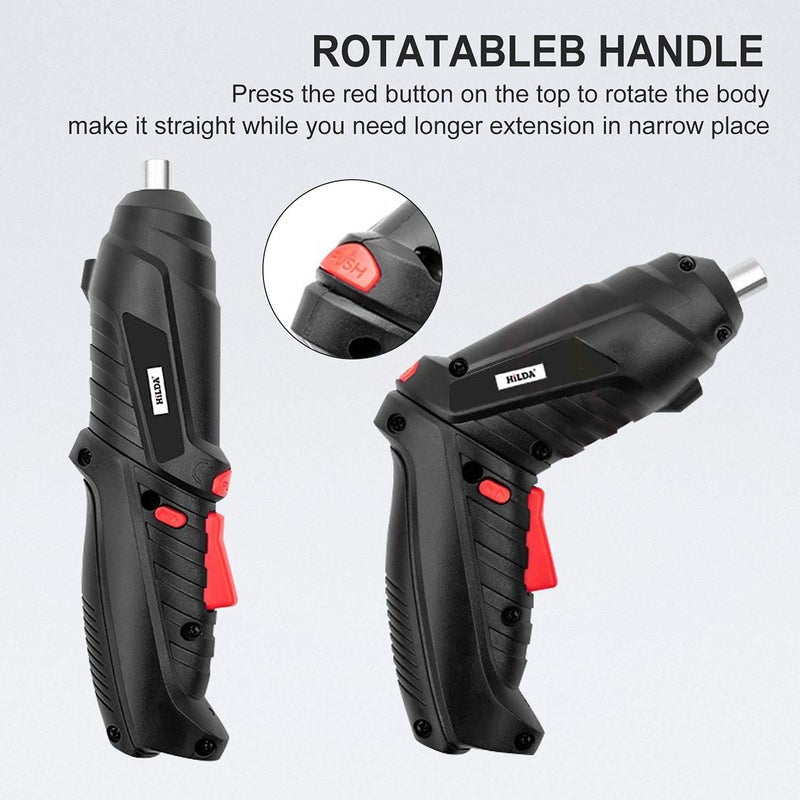 RHYDON Cordless Screwdriver 36V Rechargeable Electric Screwdriver Includes 45Pcs Screw Bits Set 35Nm Power Screwdriver Perfect for Furniture Assembly Home DIY Project - Image 5